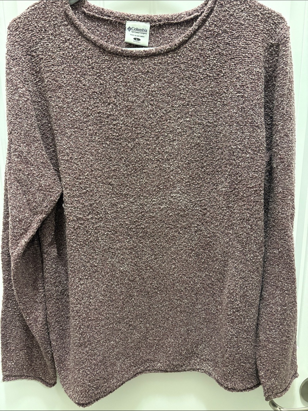 Columbia Women’s Large Purple/Maroon Textured Boucle Crewneck Sweater